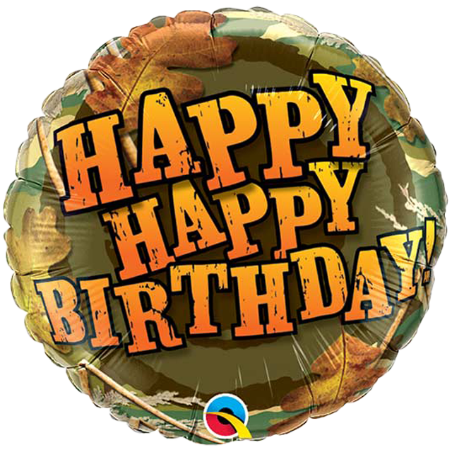 Camo Happy Birthday 18"