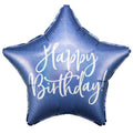 Happy Birthday Navy Blue Star Foil Balloon 18 in.