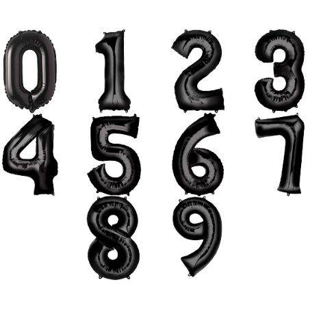 Black solid number balloon 40 "