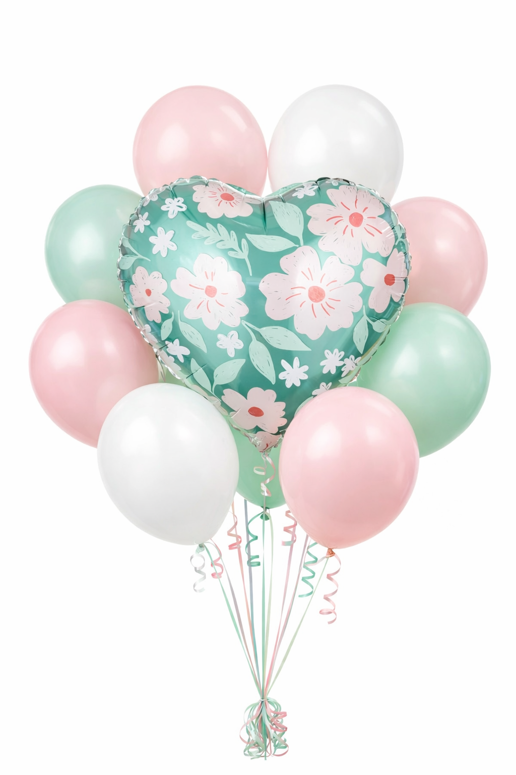 Heart with Flowers Foil Balloon 18 in.