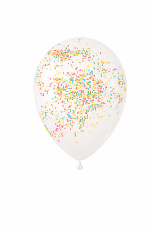 Clear Pastel Confetti Balloons - Set of 10