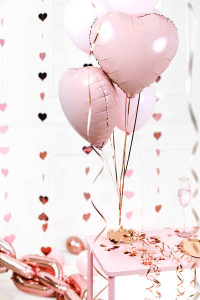 Solid Heart Shaped Foil Balloon Light Pink  - 18 in.