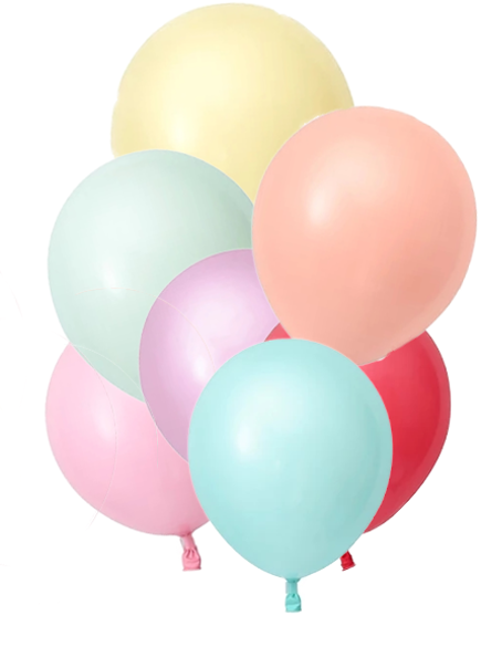 Assortment Pastel Colors Latex Party Balloon, 12in, 10ct