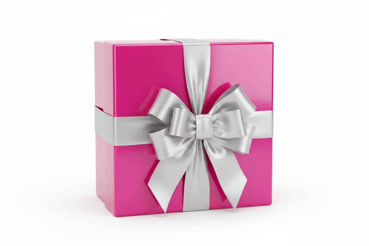 hot pink gift box